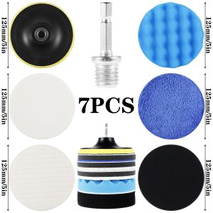 Polishing Pads Zestaw woskową glazurę Waila Wymienna gąbka do polerowania 125 mm z adapterem wiertarki M14 do naprawy granitu/samochodu