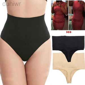 Slimming Belt High Waist Body Shaper Thongs Shapewear for Women Panties Tummy Control Slimming Seamless Underwear Nude Black T-Back Brief 240409