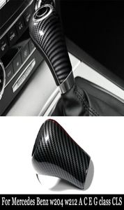 Mercedesbenz W204 için W212 Karbon Fiber İç Dişli Vites Kapağı Araç Çıkartmaları ve A C E G Sınıfı için Dikkatli Düzenleme