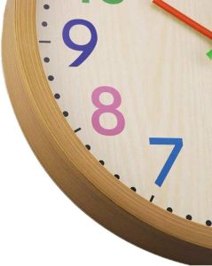 12 Inches Silent Kids Wall Clock Non-Ticking Battery Operated Colorful Decorative Clock for Children Nursery Room Bedroom