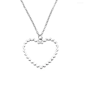 Naszyjniki wiszące 1pcs Wzór otwartej fali serca urok biżuteria na szyi biżuteria DIY Długość łańcucha 43 5 cm