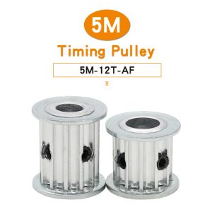 Timing Pulley 5M-12T Bore 5/6/6.35/8/10 mm Aluminium Alloy Material Belt Pulley AF Shape Match With Width 15/20 mm Timing Belt