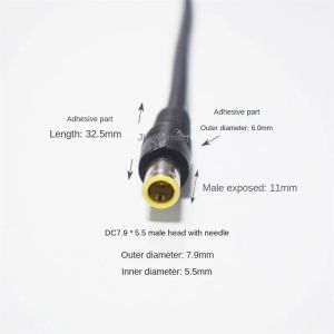 IBM ноутбук DC Power Cable Lenovo Power Power Cable 7.9*5,5 круглый рот с штифтом с одногодным кабелем 25 см.