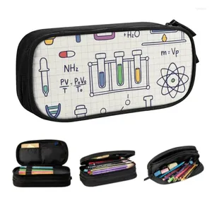 Bolsas de cosméticos incríveis case de lápis para meninos Gilr Science Math Physics Biology Microbiology Garge Capacity Pen Bag Box School