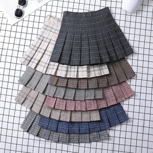 Summer Skirt For Women Korean Style Clothes Preppy Girls Chic And Elegant Aesthetic Female A Line Mini Plaid Pleated Skirt 240320