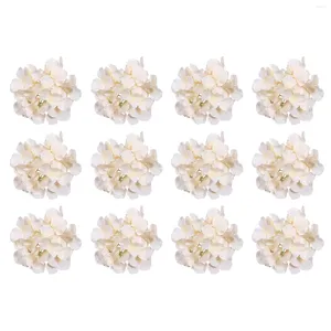 Dekorative Blumen 12pcs/Pack Blumenhochzeitsfeier gefälschter Schlafzimmer DIY Herzstück Künstliche Hortensie Kopf Bouquet Wohnzimmer