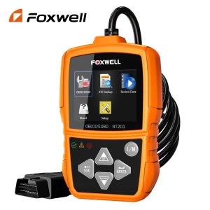 FOXWELL NT201 OBD2自動車スキャナーチェックエンジンライトカーカーコードリーダーOBDII診断スキャンツール無料アップデート