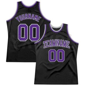 Custom Black Purple-Gold Authentic Throwback Basketball-Trikot-Tanktoper für Men Jersey Personaled Sew Team Unisex Top