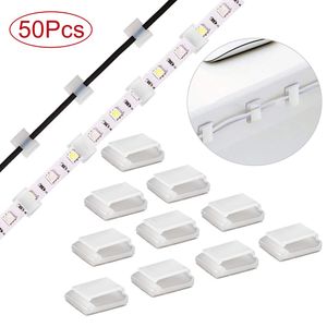 10/50pcs Auto-adesivo LED Straptle Pacote Tie 5050 Montagem de montagem LED Suporte de luz de luz de Natal para 10mm de arame de 10 mm de largura