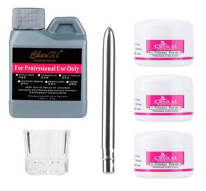 Portable Nail Art Set Kit 3PCS Acrylic Liquid Powder 1PCS Nail Art Pen 1PCS Clear Glass Dappen Dish Manicure Tools Set8041610
