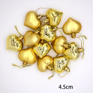 12st/Lot Red Gold Christmas Pendants Christmas Star Heart Tree Ornaments Decorations Xmas Crafts Xmas Party Home Supplies