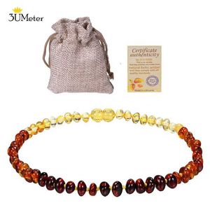 Pendant Necklaces New Amber Necklace 100% Handmade Assembled Natural Baltic Amber Necklace Certified Baby and Adult Jewelry GiftsQ