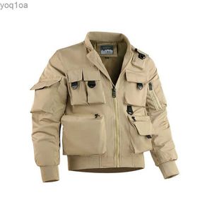 Jackets masculinos 2023 Spring/Summer Mens Novo Jacket Militar Militar Multi -Funcional com vários bolsos simples Casall2404