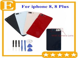 10pcs Back Battery Cover Heck -Glasgehäuse Hülle mit Kamera -Objektivrahmenkleber für iPhone 8G 8 plus Ersatzteile8135139