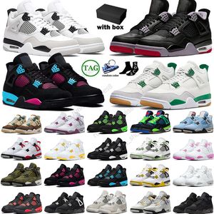 Sapatos de basquete 4S Mens 4 Designer Mulheres Militar Militar Black Cat Pine Green criado reimaginou Fire Red Thunder University Blue Cacao Wow Jumpmans Sports Snokers com caixa