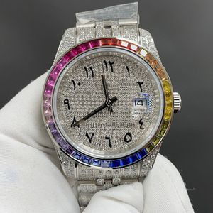 Diamonds fatti a mano da 2000 orologio da uomo da uomo da 41 mm Orologi di movimento meccanico automatico Sapphire Waterproof Fashion Business Odiatch Montre de Luxe per uomini