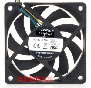 Pads Original 100% working FA07015E12BMC 70mm pwm fan DC 12V 0.70A 7CM 70X15mm 7015 4 wires CPU cooling fan