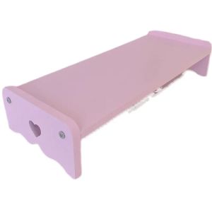 Venda flash mesa de coração rosa para laptop Monitor de computador Altura da moldura de madeira Trabalho de madeira Face Ins Storage Rack