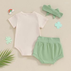 Set di abbigliamento St Patricks Day Baby Girl Boy Outfit può pizzicare questo cortometraggio di pannelli set di vestiti di Shamrock nati