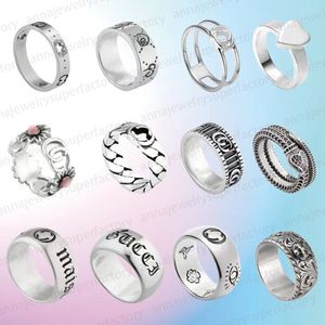 S925 Sterling Silver Designer Rings Menskvamens lyxbandringar Ringar Fashion Jewelry Engagement Party Letters Classic Ring