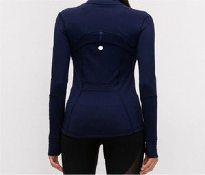 Women039s Yoga Hoodie Jacket Zipper Up Top Solid Color Sports Shaping Coat Tight Fitness Jogging Sportswear Define Workout Long7680230