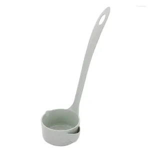 Spoons Kitchen Hanging Type Wheat Straw Household Long Handle Oil Soup Separation And Filtering Skimming Separating Spoon