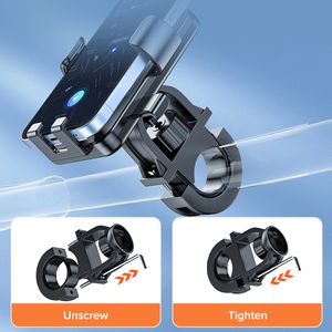 QOOVI Bike Phone Holder Stand Bicycle Mobile Phone Holder Mount GPS Support Shockproof Bracket For iPhone 14 Pro Samsung Xiaomi