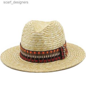Chapéus largos chapéus chapéus para mulheres chapé chapéu chapéu de fita banda de fita hat straw verão panamá formal para festas ao ar livre piquenique chapéu sombreros para homens y240409