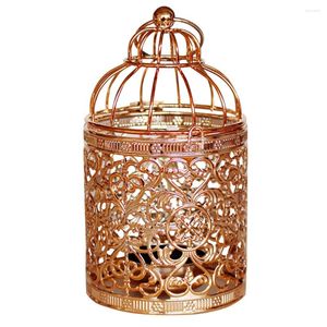 Candle Holders Decorative Home Tea Light Bird Cage Craft Hanging Lantern European Style Durable Retro Ornament Holder Iron