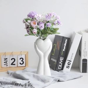 Вазы Nordic Modern Human Face Ceramics Vase Vase Home Decoration Disced Flower Head Matt