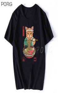 Neko Ramen Japan Katze Anime T -Shirt Men039s Hochqualität ästhetische Baumwolle coole Vintage T -Shirt Harajuku Streetwear Camisetas Hom8182246