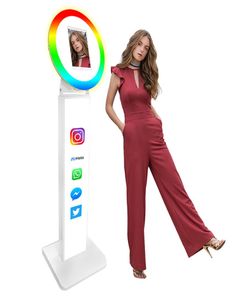 For iPad Po Booth Selfie Machine Shell Adjustable Stand Pobooth With LED Ring Light For Wedding Christmas Partys Events Came2865234