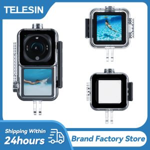 Kamery obudowy telesin dla DJI OSMO Action 2 Sport Camera Waterproof Waterproof Case 45M Nurving Housing Ochronna podwodna osłona podwodna