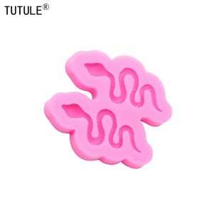 Snake earrings Silicone Mold DIY shaker resin Clay Animal Jewelry Mold Cake Candy Cookies polymer clay chocolate Silicone Molds
