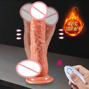 テレスコピックバイブレーターリアルなビッグディルド女性マスターベーション吸引カップ暖房ペニスリモコンリモコンセクシーなおもちゃ