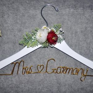Hangers Bridal Groom Wood Hanger Bridesmaid Name Mr&Mrs Wedding Anniversary Shower Gift Graduation Ceremony With Flowes