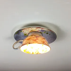 Taklampor modern led nordisk keramik cup belysning vardagsrum kök hängande lampa sovrum café bar heminredning