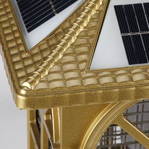 Plly Outdoor Solar Mosquito Killer Lamp Gold Modern Trap Owad Kill Waterproof LED Post Light For Balcony Courtyard