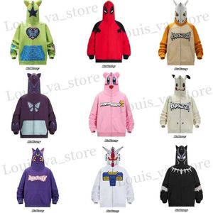 Erkek Hoodies Sweatshirts Erkekler ve Erkekler Baskılı Hoodies Strt Cosplay Y2K Graffiti Karikatür Sıradan Spor Gevşek Fermuar Top Pullover Sweatshirt Çift T240409