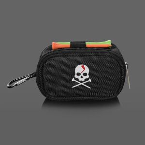 Skull Golf Ball Pouch Golf Tee Organizer Bag Golf Accessory Holder Waist Belt Polyester Key Storage Marker Pocket Zipper Hook