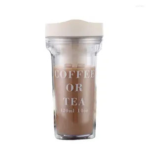 Mugs Push Lid Creative Water Cup Bottle Double Layer Coffee Internet Celebrity Milk Tea Drinkware Plastic Filter