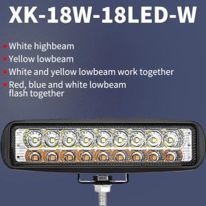 Motoled 18W 18 LED Work Light Bar Spotlight 12V Flood Lamp Driving Fog -strålkastare för bilmotocykel lastbil SUV -bilens strålkastare glödlampor