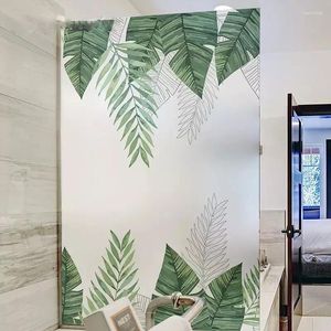 Window Stickers Leaves Custom Size Glass Film Door No Glue Self-Adhesive Privacy Decals Bathroom Office Sliding Decorative