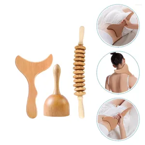 Dekorativa blommor Massage Stick Body Sculpting Neck Massagers Board Muscle Wood Back Head Tool Compact Travel Kit