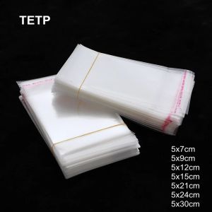 TETP Width 5cm Clear Self Adhesive Bag Watch Makeup Brush Handmade Jewelry Storage Packaging Plastic Opp Bags Decoration