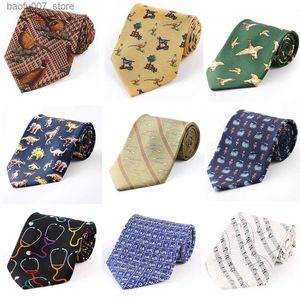 Neckband Hot Selling Silk Animal Pattern Printed Tie 10cm breddat rent sidenföretag Casual Mens Tieq