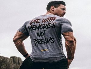 Herrenbrand Fitnessstudios T -Shirt Fitness Bodybuilding Crossfit Slim Cotton Shirts Männer Kurzarm Training männliche Freizeit -T -Shirts Tops Clothing923646