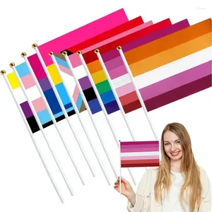 Parti Dekorasyonu Gurur Stick Flags 9pcs LGBTQ Topluluğu Küçük El LGBT Biseksüel Transseksüel Panjender Gay Lezbiyen Queer