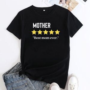 マザーベストママエバーTシャツ面白い母の日ギフトシャツ皮肉な女性5つ星評価ママライフTシャツ5xl