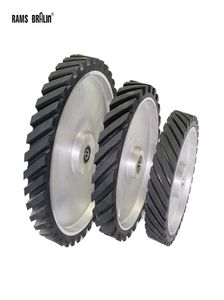 Grooved Rubroted Contact Wheel Belder Grinder Ferramenta Ferramenta DIA 250mm10 polegadas 350mm12 polegada7882176